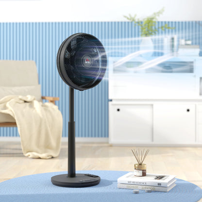 Pedestal Fan with Oscillating, Tilt, Adjustable Height, Timer, Black