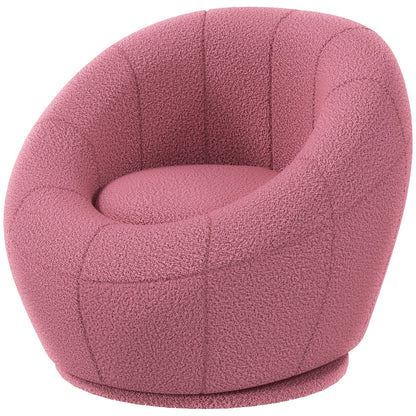 Warehouse Clearance -  Modern Accent Chair, Swivel Upholstered Armchair for Living Room, Bedroom, Home Office, Pink