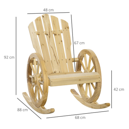 Adirondack Rocking Chair Porch Poolside Garden Lounging Natural