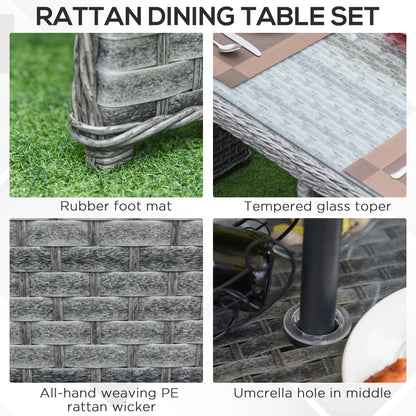 Patio 9 PCs Rattan Dining Table Set Garden Wicker Cube Sofa Furniture