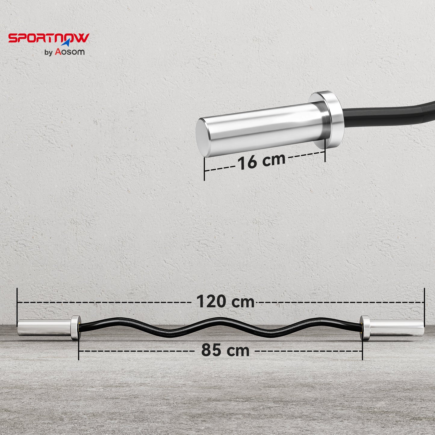 4ft Olympic EZ Curl Bar, Barbell Bar for 2" Weight Plates