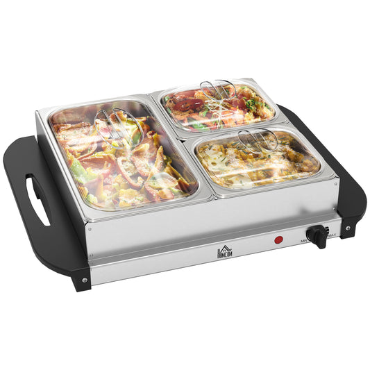 4.5L Electric Food Warmer Buffet Server with Lids Cool Touch Handles