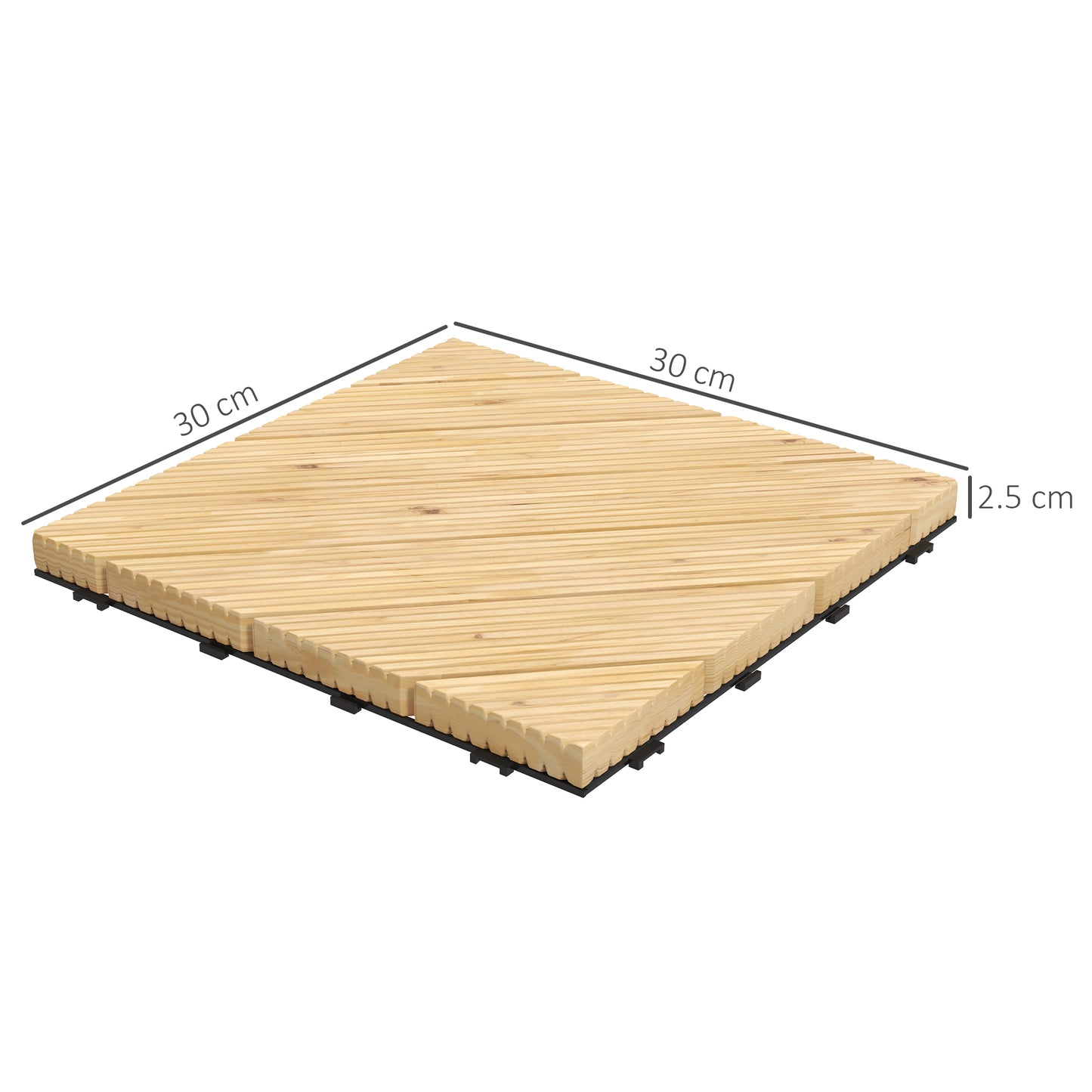 9 Pcs Interlocking Flooring Tiles for Patio, Balcony, Hot Tub, Yellow