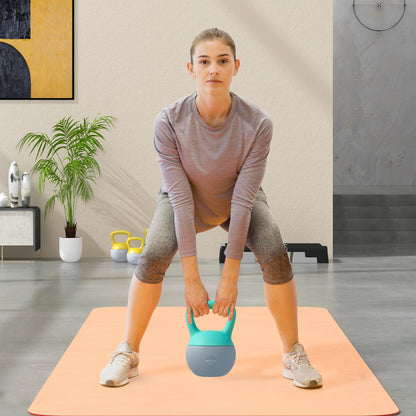 6KG Kettlebell with Soft Body and Non-Slip Handle, Grey and Green