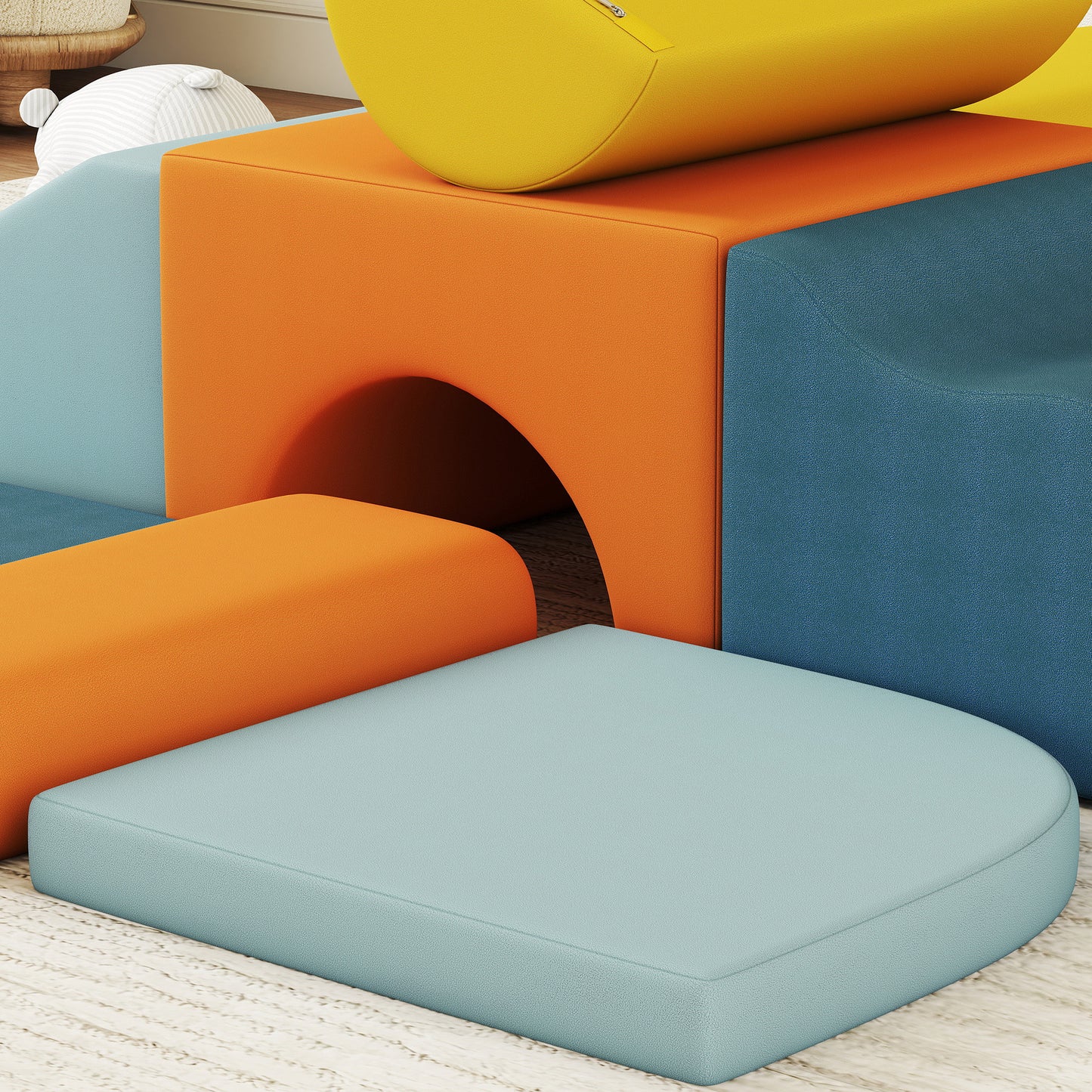 9-Piece Soft Play Set with Detachable Cover for Kids Motor Skills