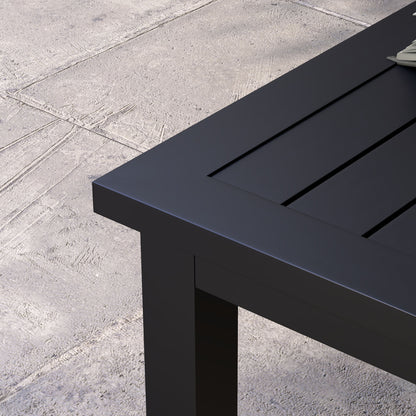 Aluminium Outdoor Coffee Table Patio Table, Black