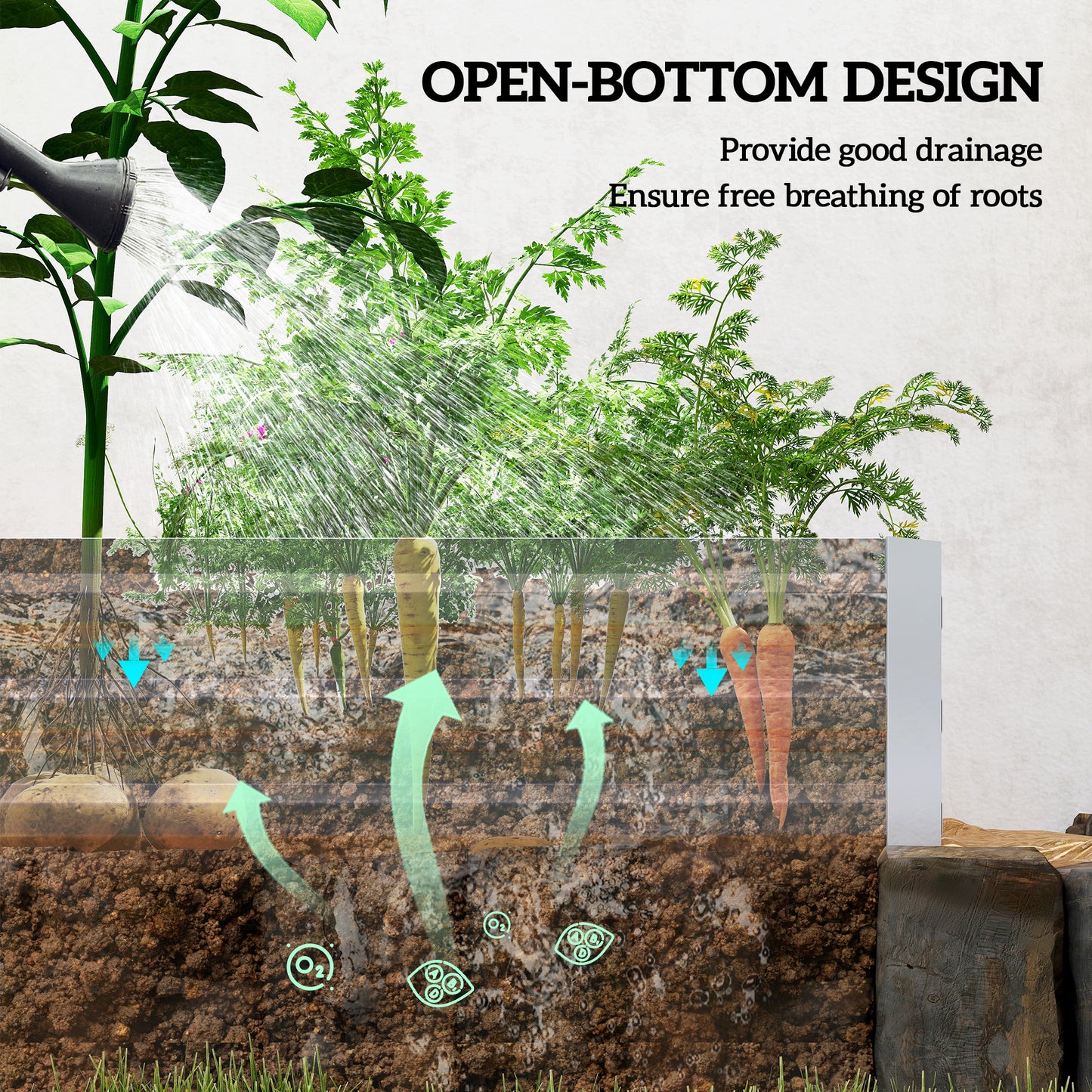 Galvanised Raised Garden Bed Metal Planter Box, Silver