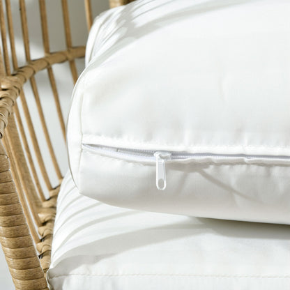 PE Rattan Egg Chair w/ Padded Cushions for Garden, Khaki
