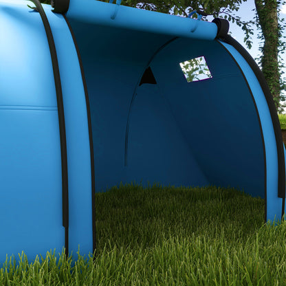 2 Room Camping Family Tent for 3-4 Man, 3000mm Waterproof, Sky Blue
