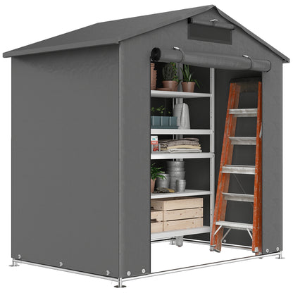 6 x 4 ft Garden Storage Shed Tent Bike Tent, Dark Grey