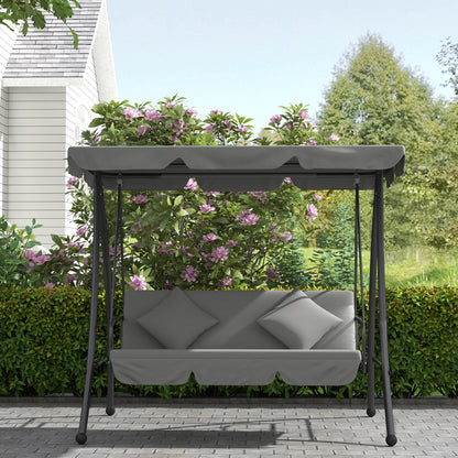 2-in-1 Swing Chair 3 Seater Hammock Cushion Bed Tilt Canopy