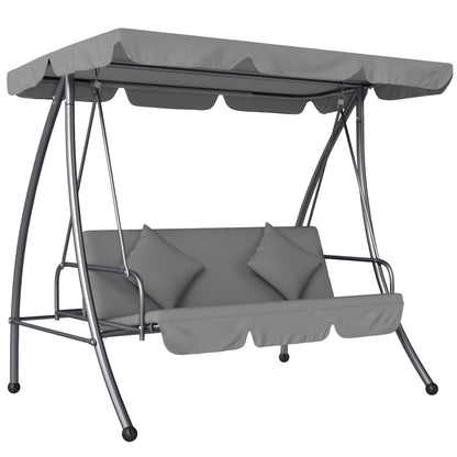 2-in-1 Swing Chair 3 Seater Hammock Cushion Bed Tilt Canopy