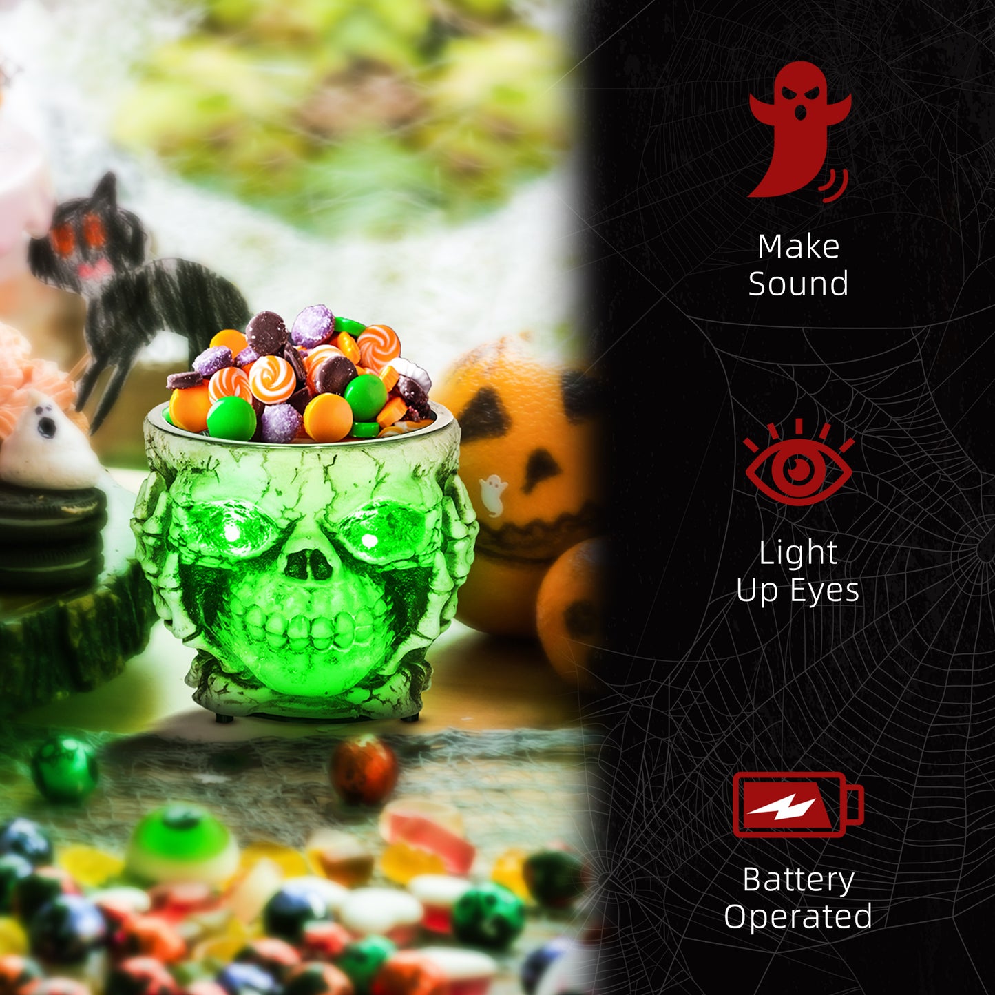 Skeleton Candy Bowl Outdoor Halloween Decoration for Party