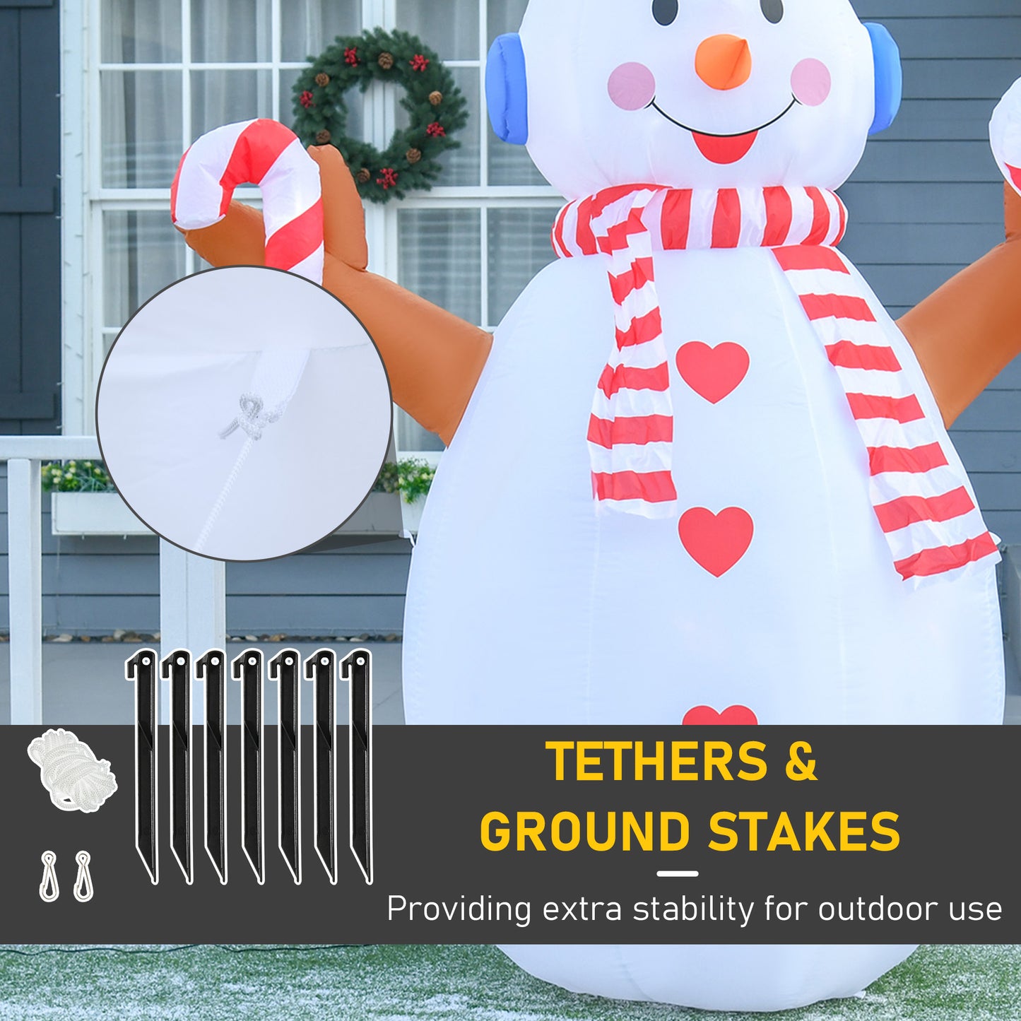 Christmas Inflatable Snowman, Rotating Lighted Indoor Outdoor  Decoration