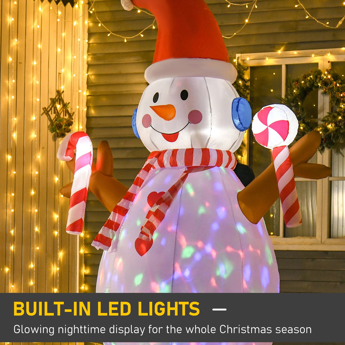 Christmas Inflatable Snowman, Rotating Lighted Indoor Outdoor  Decoration
