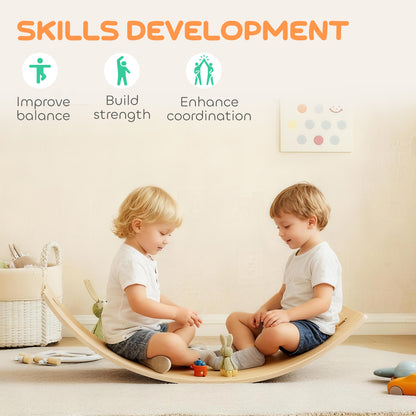 Kids Wooden Balance Board with Rope and Felt for Sensory Play