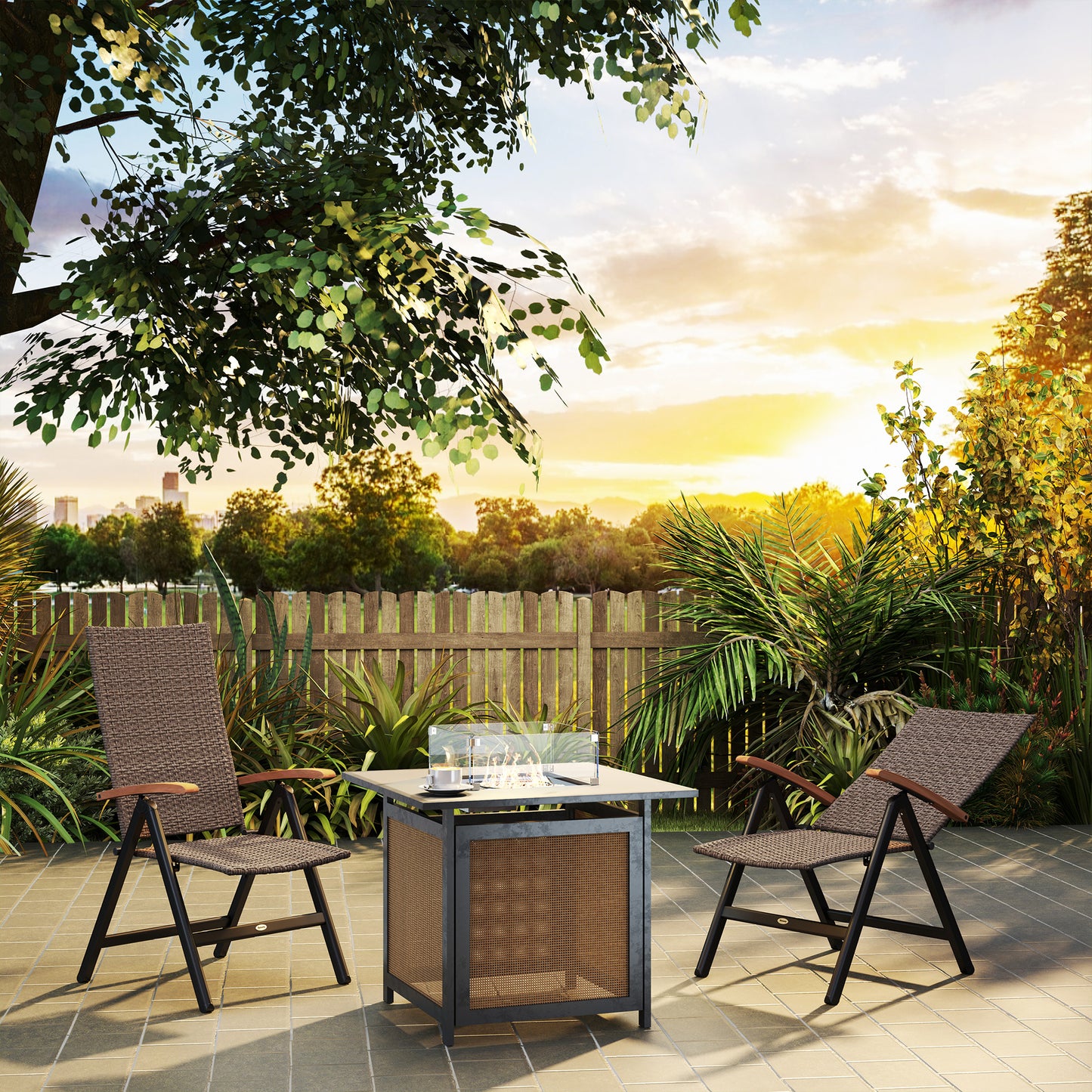 Outdoor Folding Dining Chair, Dining Chair, Brown