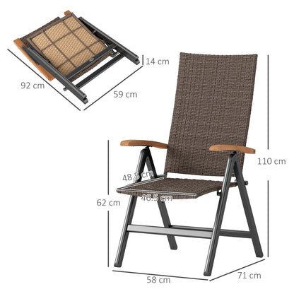 Outdoor Folding Dining Chair, Dining Chair, Brown