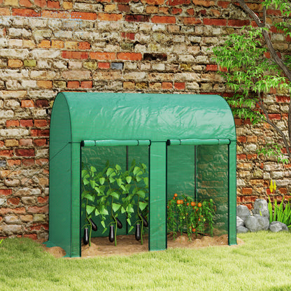 200 x 100 x 178cm Small Tomato Greenhouse with Roll-up Zipped Doors
