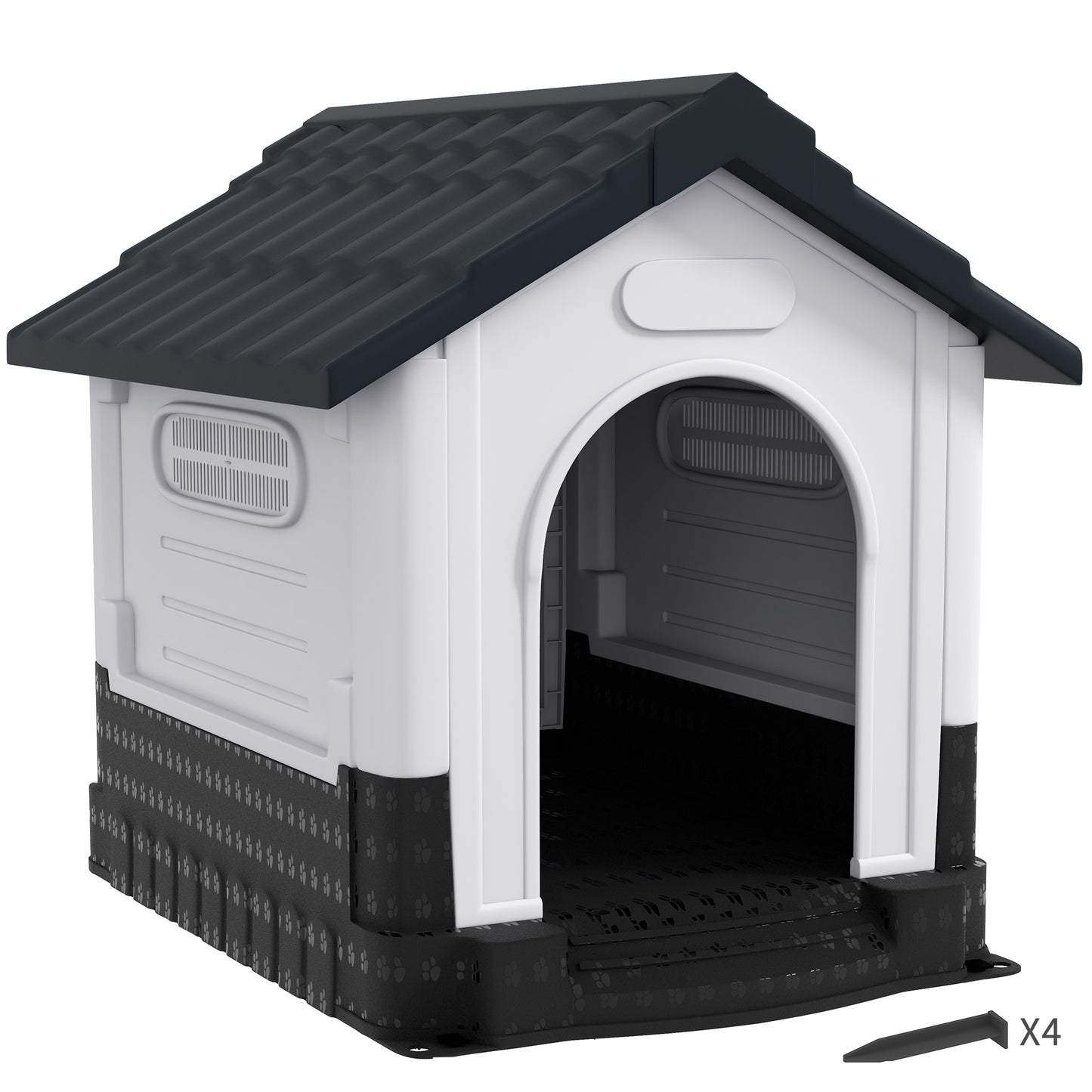 Dog Kennel for Outside, for M and L Dogs, 101 x 88 x 99cm, Grey