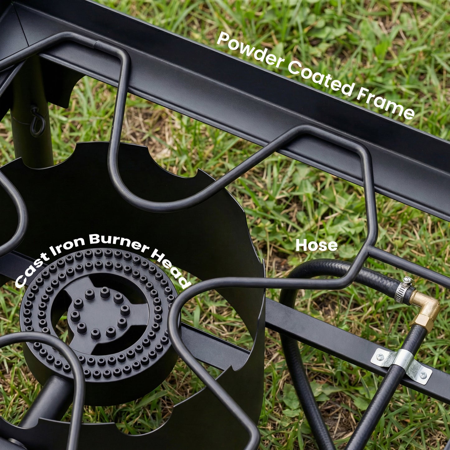 150,000 BTU Double Burner Camping Stove with Detachable Legs Black