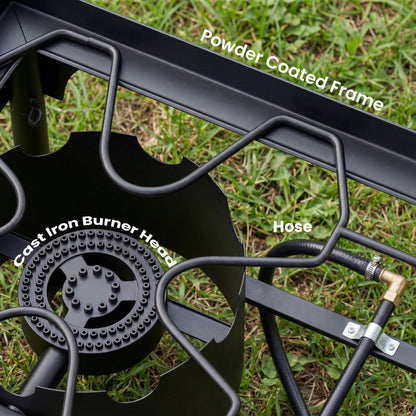 150,000 BTU Double Burner Camping Stove with Detachable Legs Black