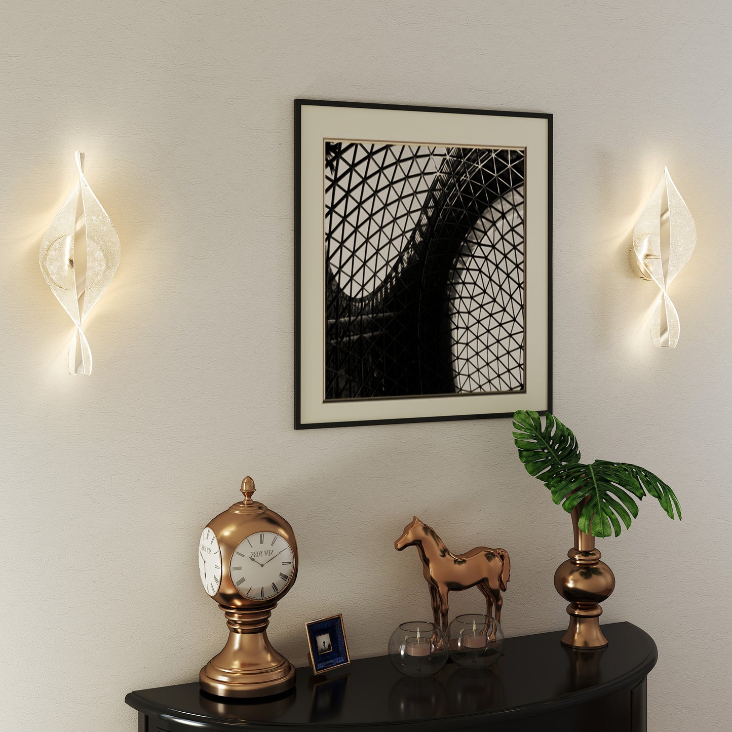 Led Wall Lamp 2 Pack, Modern Indoor Spiral Wall Light, Silver