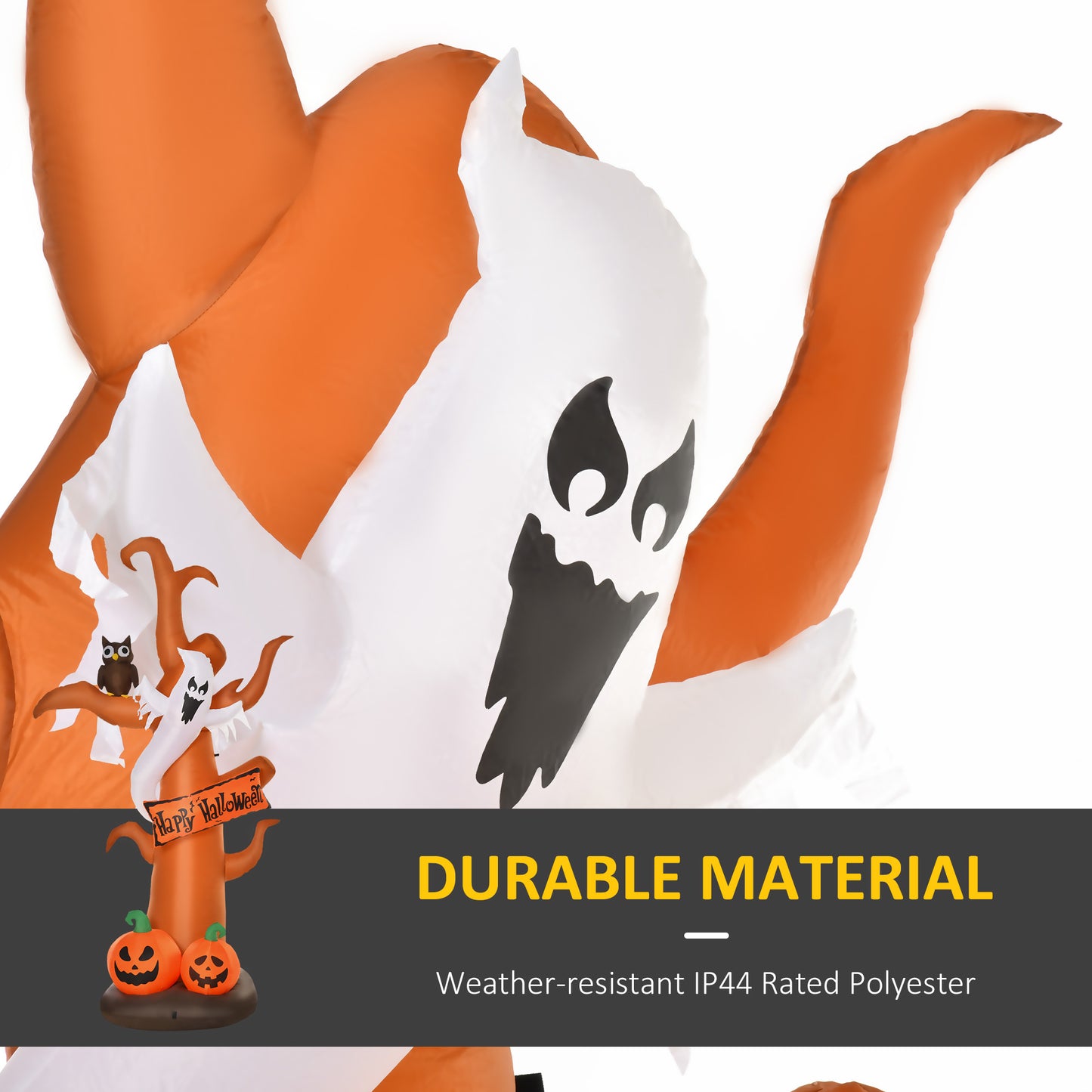 2.7m Halloween Inflatable Tree with Ghost and Pumpkin Lighted Decoration