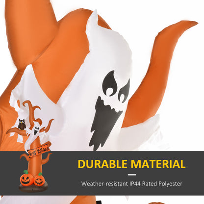 2.7m Halloween Inflatable Tree with Ghost and Pumpkin Lighted Decoration