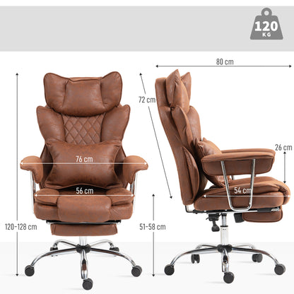 Office Chair, High Back Leathaire Desk Chair for Home, Brown