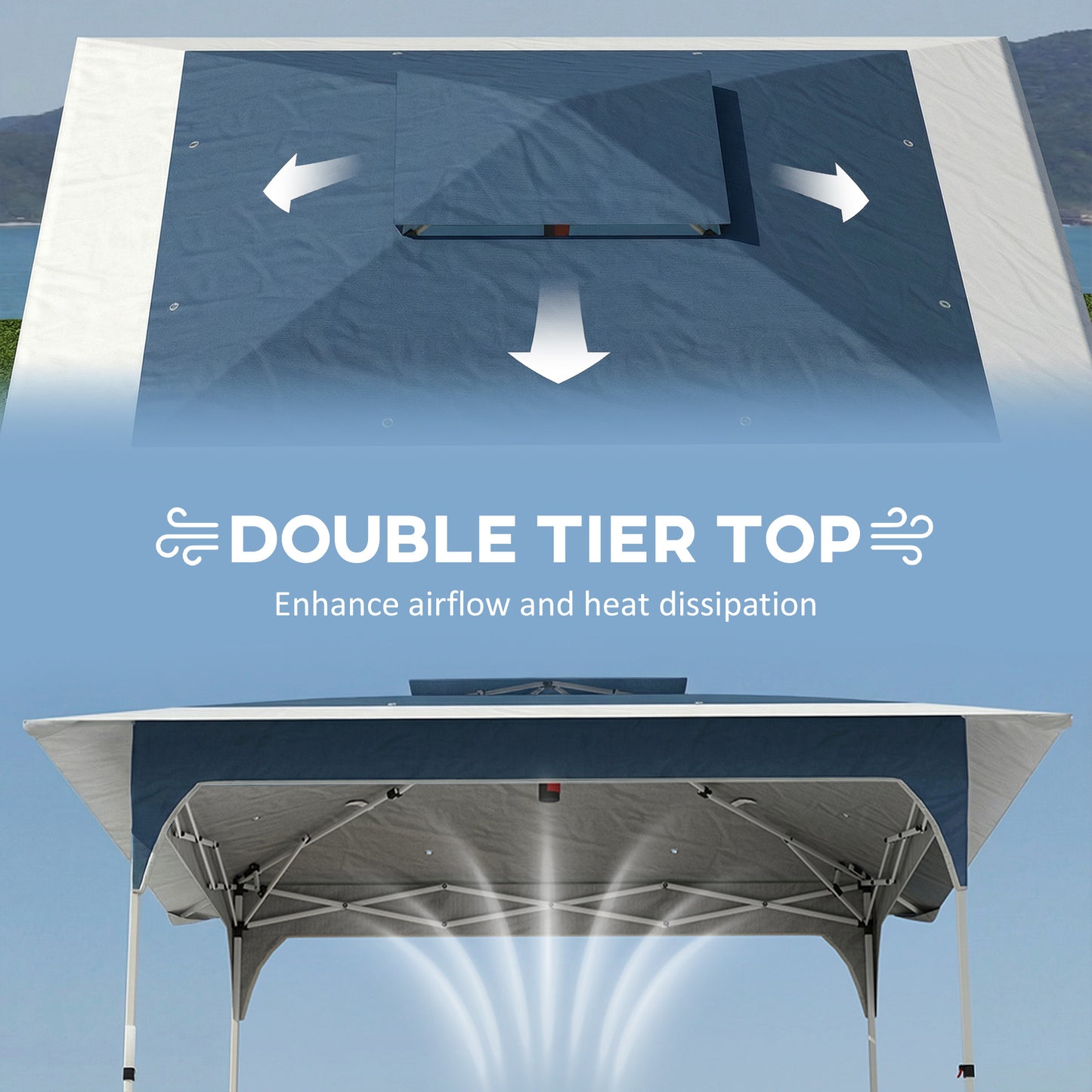 3.5 x 3.5 m Pop Up Gazebo, UPF50+ One-Touch Party Tent, Blue