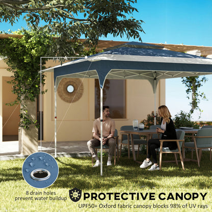 3.5 x 3.5 m Pop Up Gazebo, UPF50+ One-Touch Party Tent, Blue
