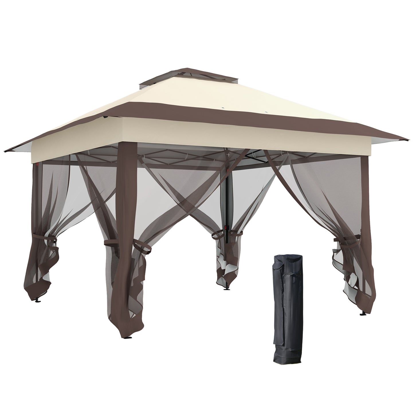 3.6 x 3.6m Pop-up Tent Gazebo Instant Canopy Steel w/ Roller Bag
