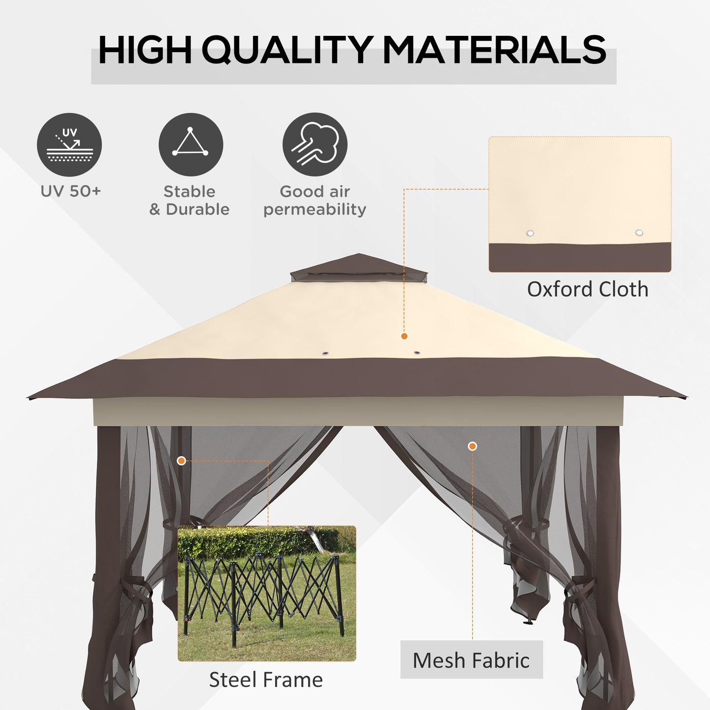 3.6 x 3.6m Pop-up Tent Gazebo Instant Canopy Steel w/ Roller Bag