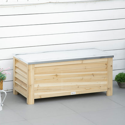 155L Outdoor Storage Box, Wooden Outside Tool organiser Container
