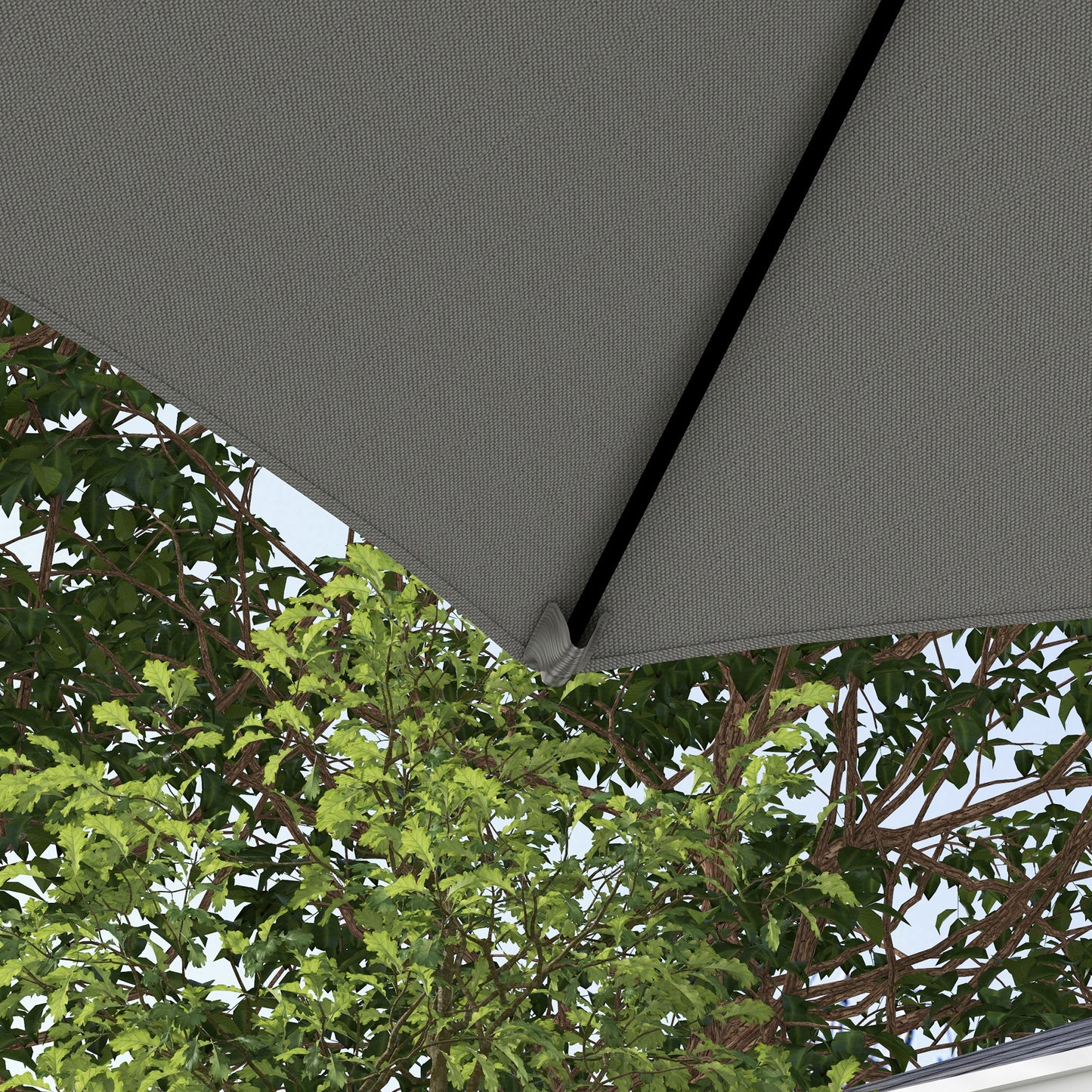2.5M Offset Roma Patio Umbrella W/ 360° Rotation, Light Grey