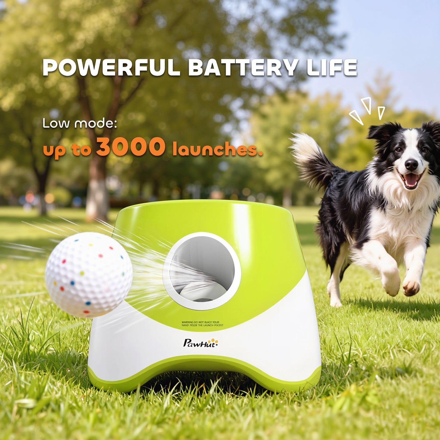 Automatic Dog Ball Launcher with 5 ETPU Tennis Balls, Green