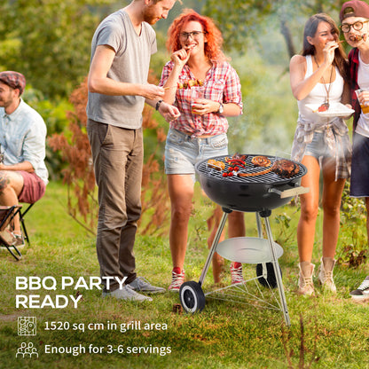 Portable Round Kettle Charcoal Grill BBQ Outdoor Heat Control Party