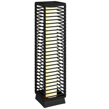 Garden Rattan Lamp, 68 cm Solar Rattan Floor Lamp with Auto On/Off