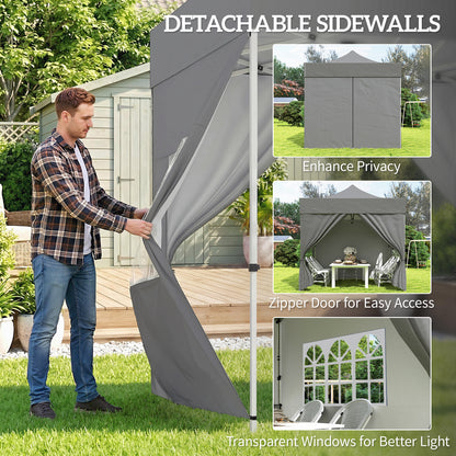 3 x 3 m Heavy Duty Pop Up Gazebo with Sides, UPF50+ Marquee Gazebo