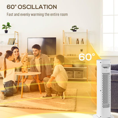 Ceramic Electric Heater, 2000W Space Heater with Timer, White