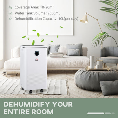 10L/Day 2500ML Portable Quiet Dehumidifier with WiFi Smart App Control, Electric Moisture Air Dehumidifier for Home/Office