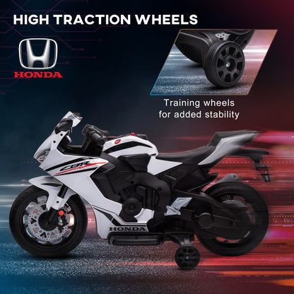 Honda Licensed 6V Kids Electric Motorbike Ride On Car for 3-5 Years White