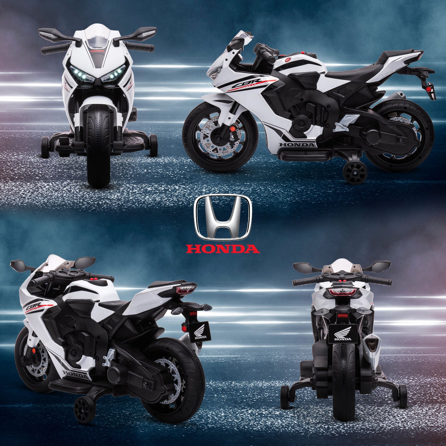 Honda Licensed 6V Kids Electric Motorbike Ride On Car for 3-5 Years White