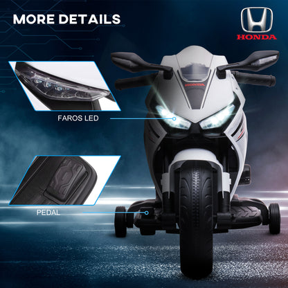 Honda Licensed 6V Kids Electric Motorbike Ride On Car for 3-5 Years White