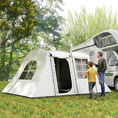 3-4 Man Tunnel Tent with Sewn in Floor, 3000mm Waterproof, Khaki