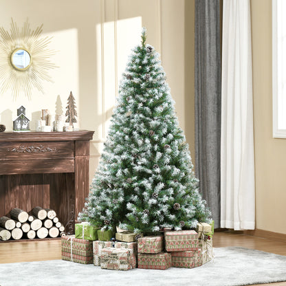 6FT Artificial Christmas Tree – Green with Pine Cones, Auto-Open, Perfect for Xmas Home Décor