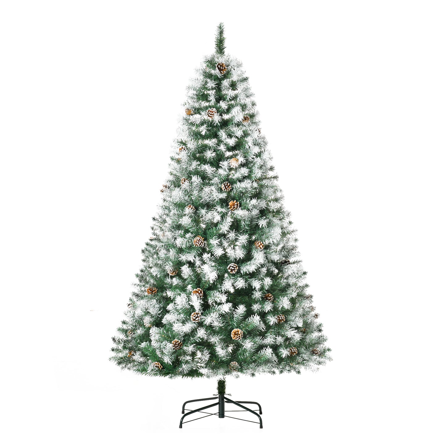 6FT Artificial Christmas Tree – Green with Pine Cones, Auto-Open, Perfect for Xmas Home Décor