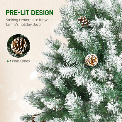 6FT Artificial Christmas Tree – Green with Pine Cones, Auto-Open, Perfect for Xmas Home Décor