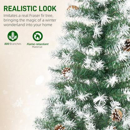 6FT Artificial Christmas Tree – Green with Pine Cones, Auto-Open, Perfect for Xmas Home Décor